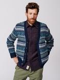 Aubin Wool Fair Isle Cardigan, Navy/Multi