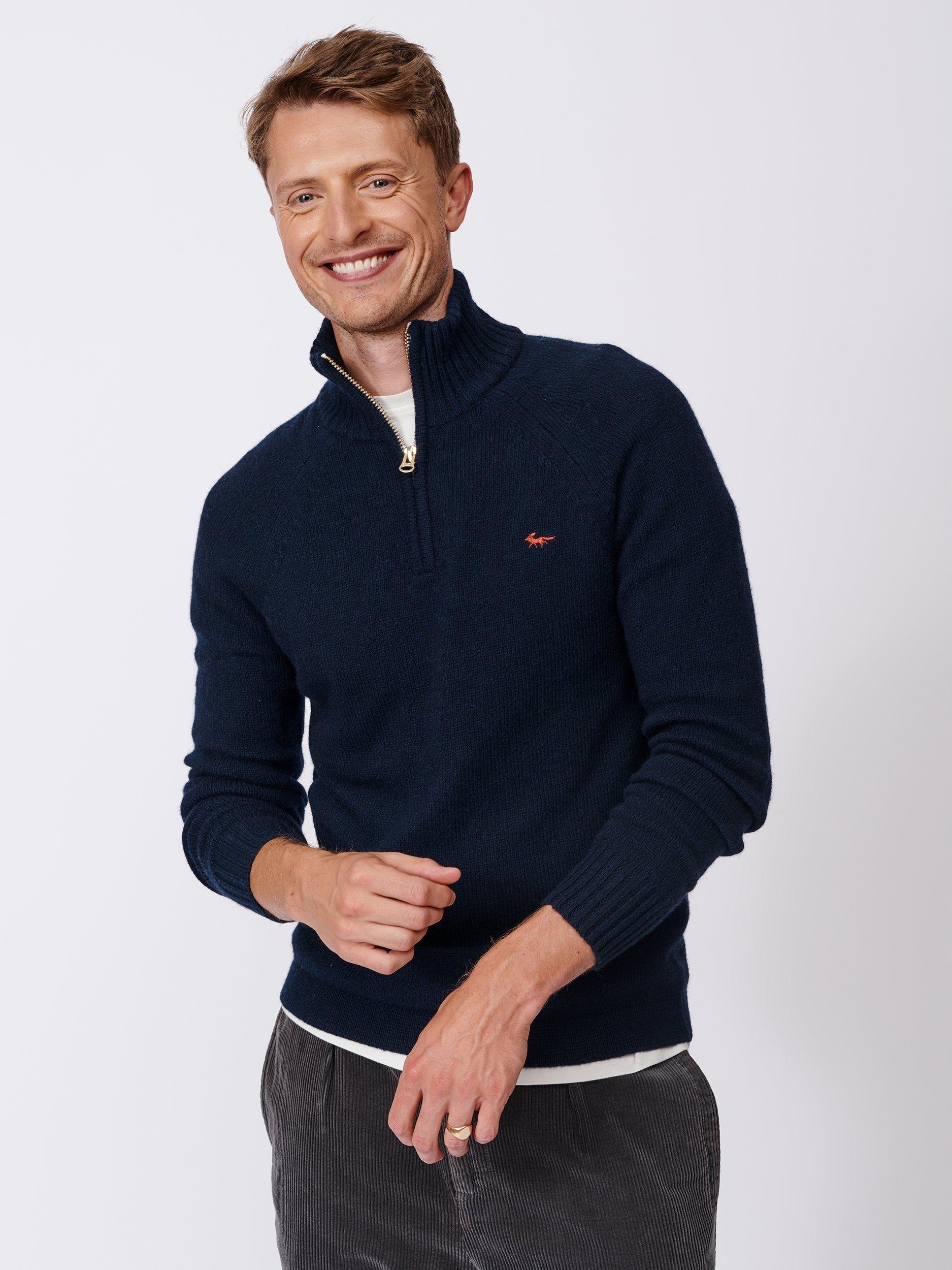 Aubin Bream Lambswool Blend Zip Neck Jumper
