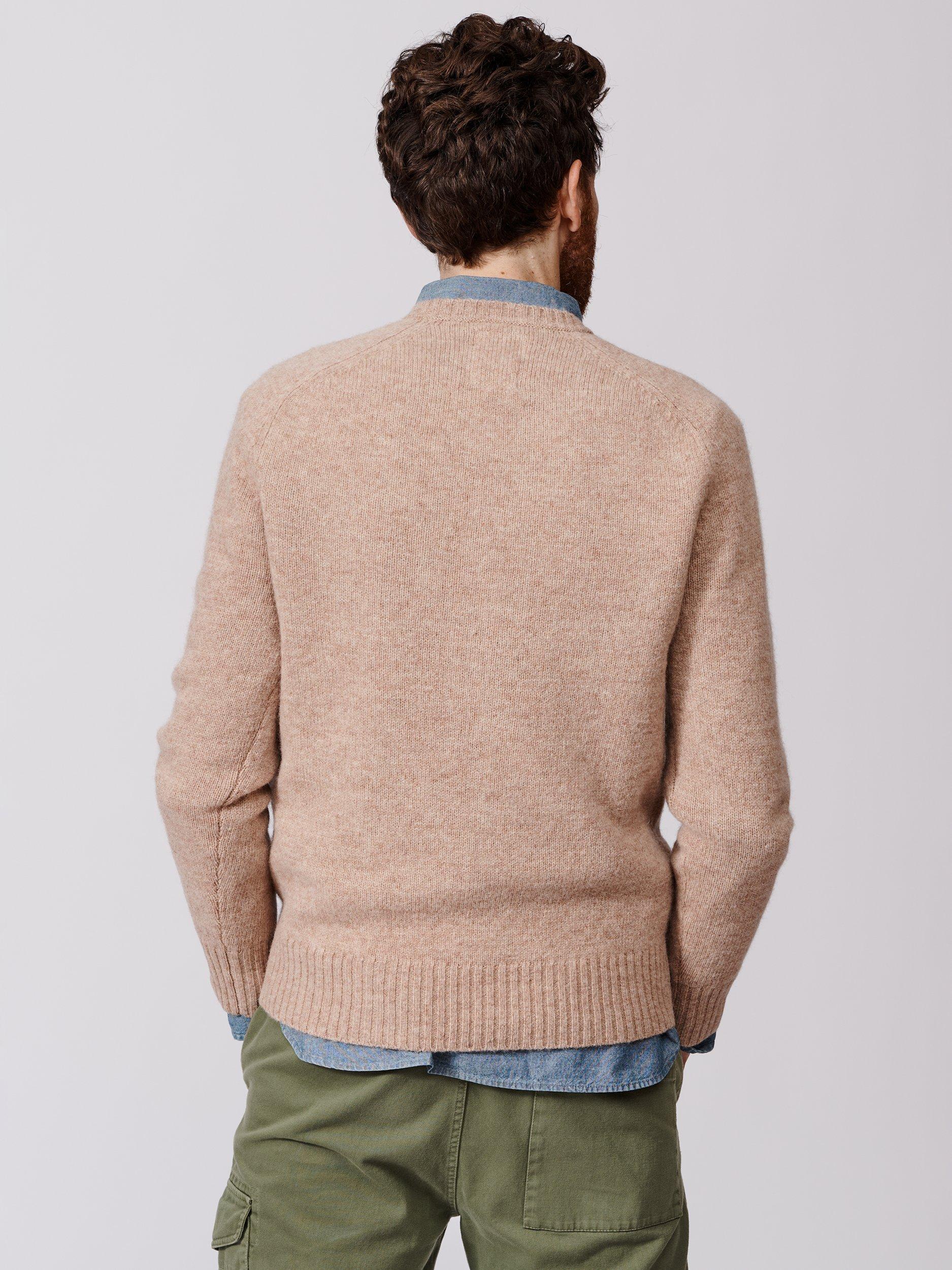Product image 2 of 6, which shows Aubin Prestwick Wool Crew Jumper, Fawn, XL