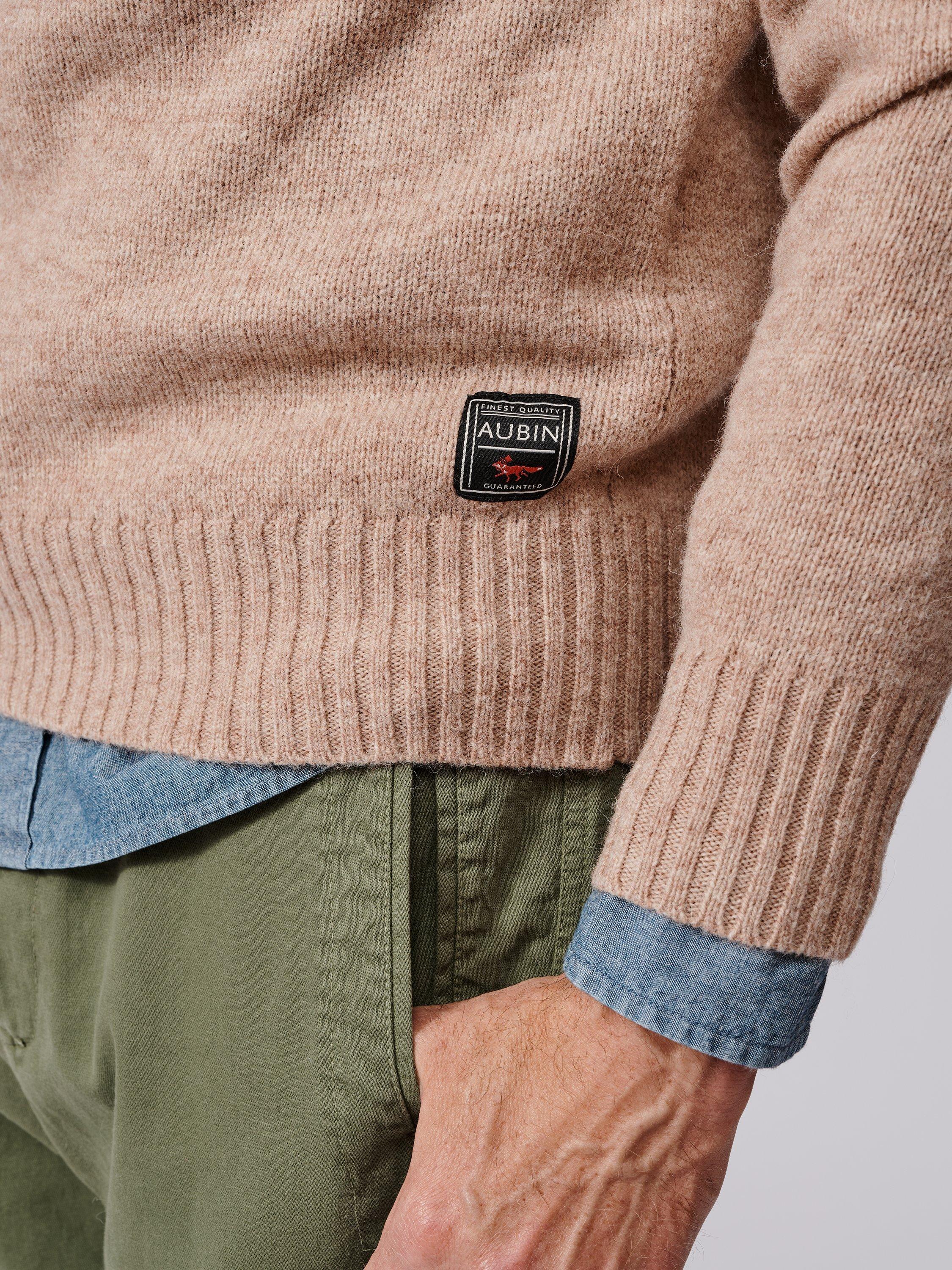 Product image 4 of 6, which shows Aubin Prestwick Wool Crew Jumper, Fawn, XL