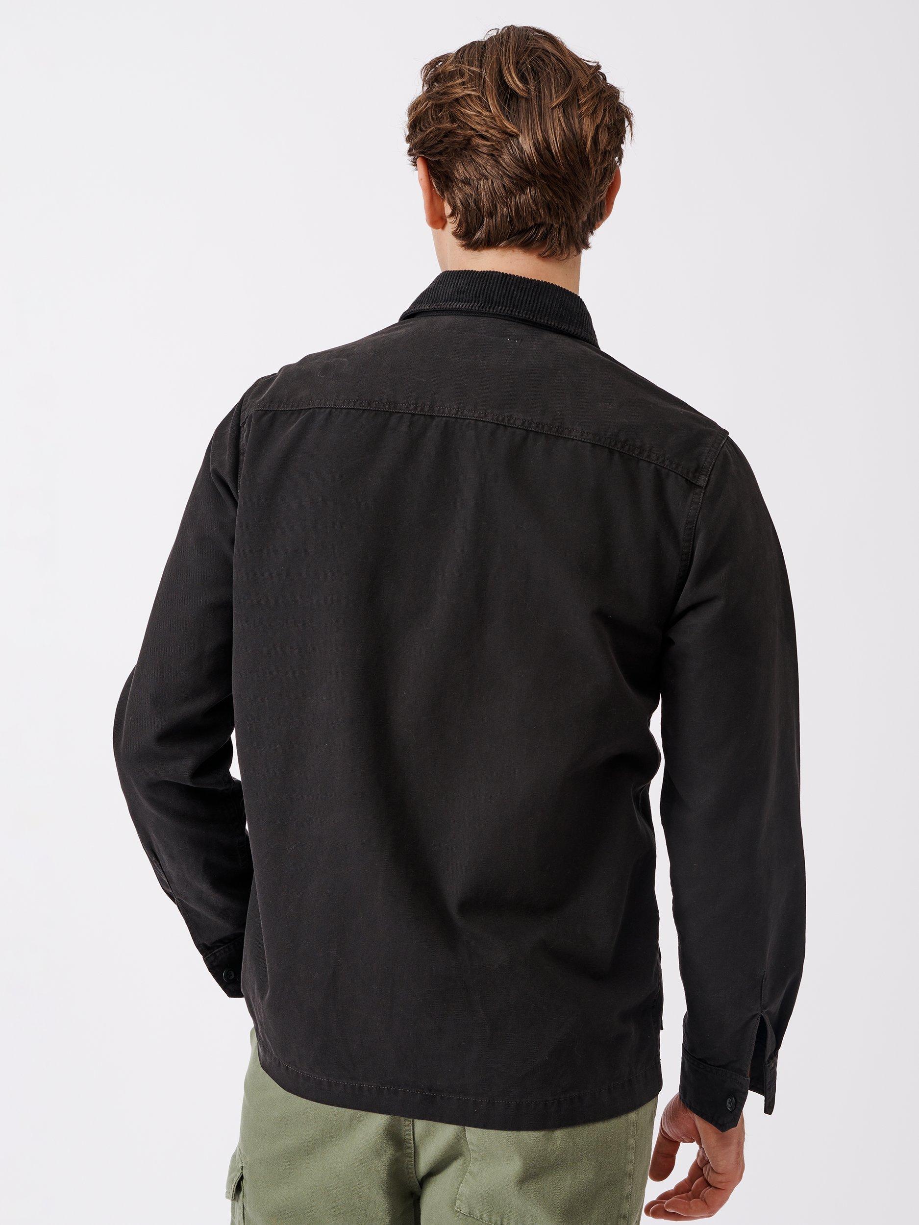 Product image 2 of 10, which shows Aubin Hackthorn Canvas Cotton Shirt, Washed Black, M