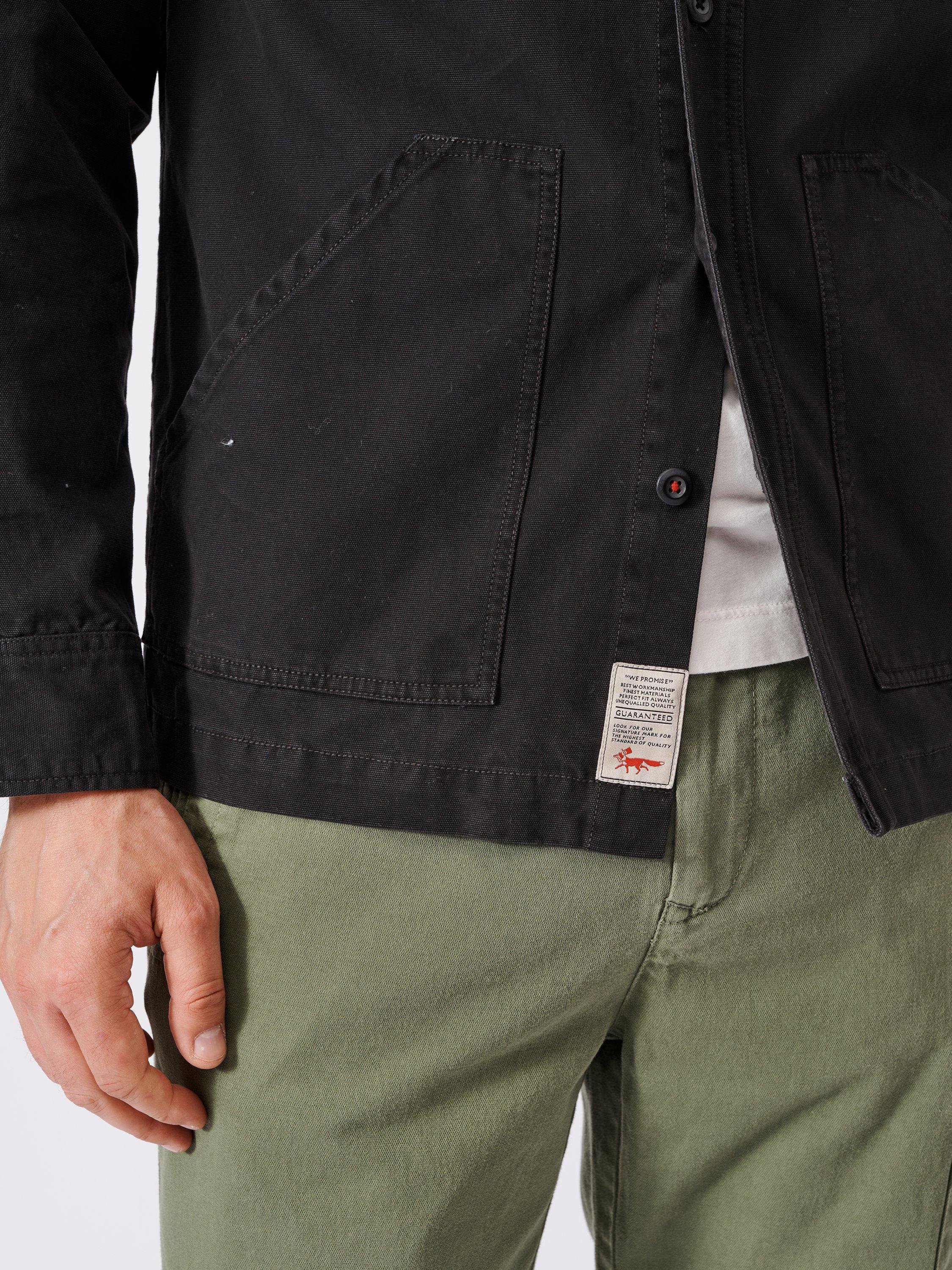Product image 6 of 10, which shows Aubin Hackthorn Canvas Cotton Shirt, Washed Black, M