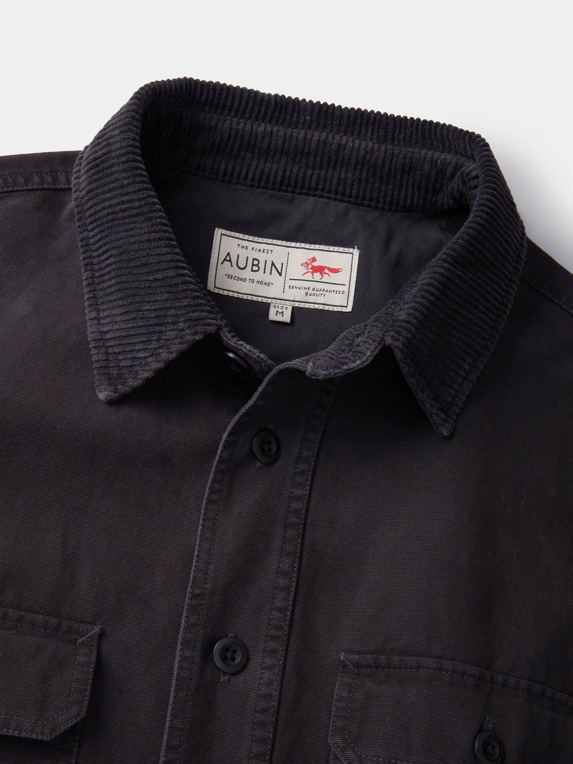 Product image 7 of 10, which shows Aubin Hackthorn Canvas Cotton Shirt, Washed Black, M