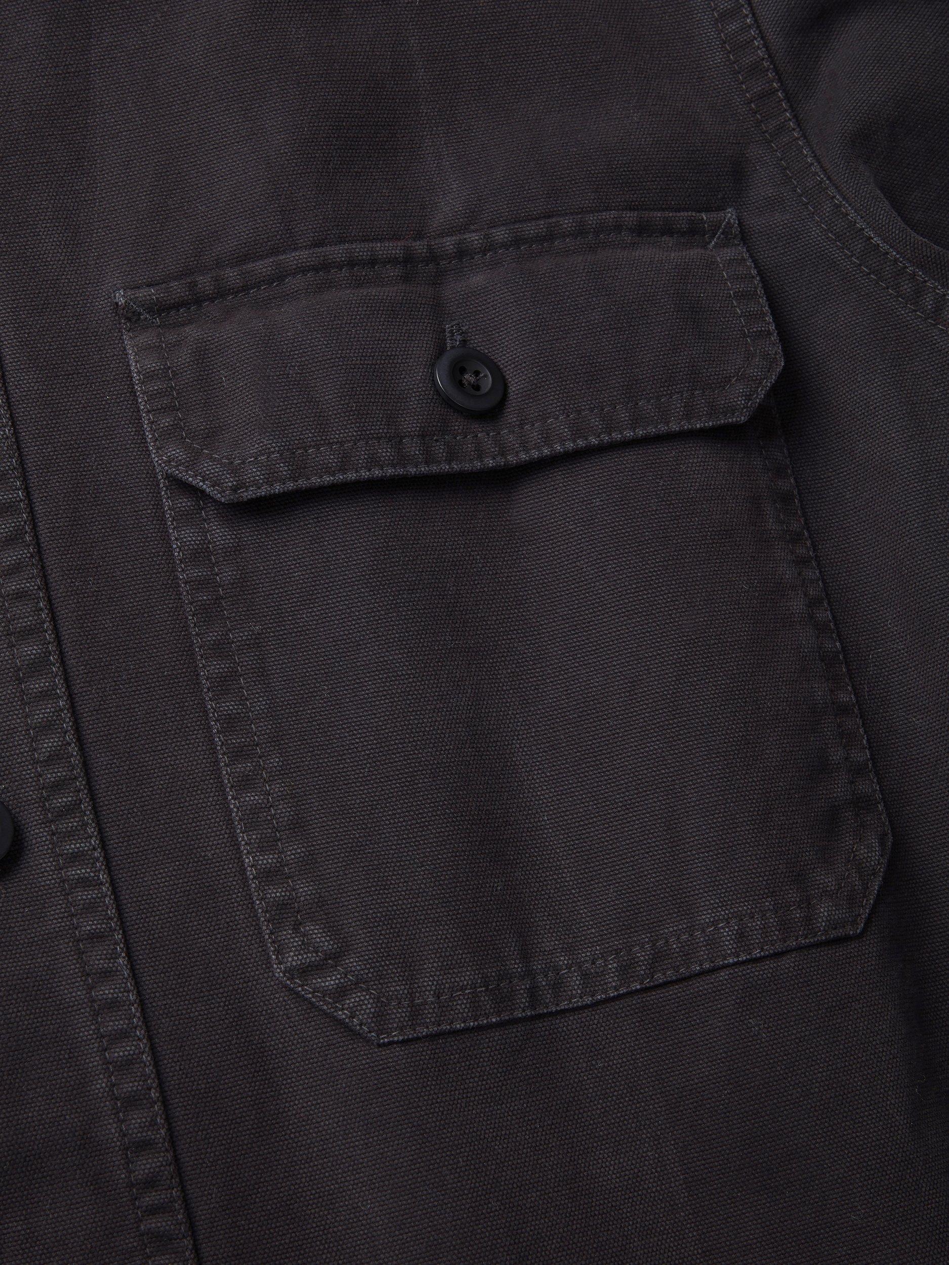 Product image 8 of 10, which shows Aubin Hackthorn Canvas Cotton Shirt, Washed Black, M