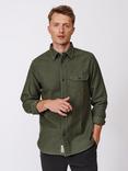 Aubin Stubton Moleskin Overshirt, Forest Green