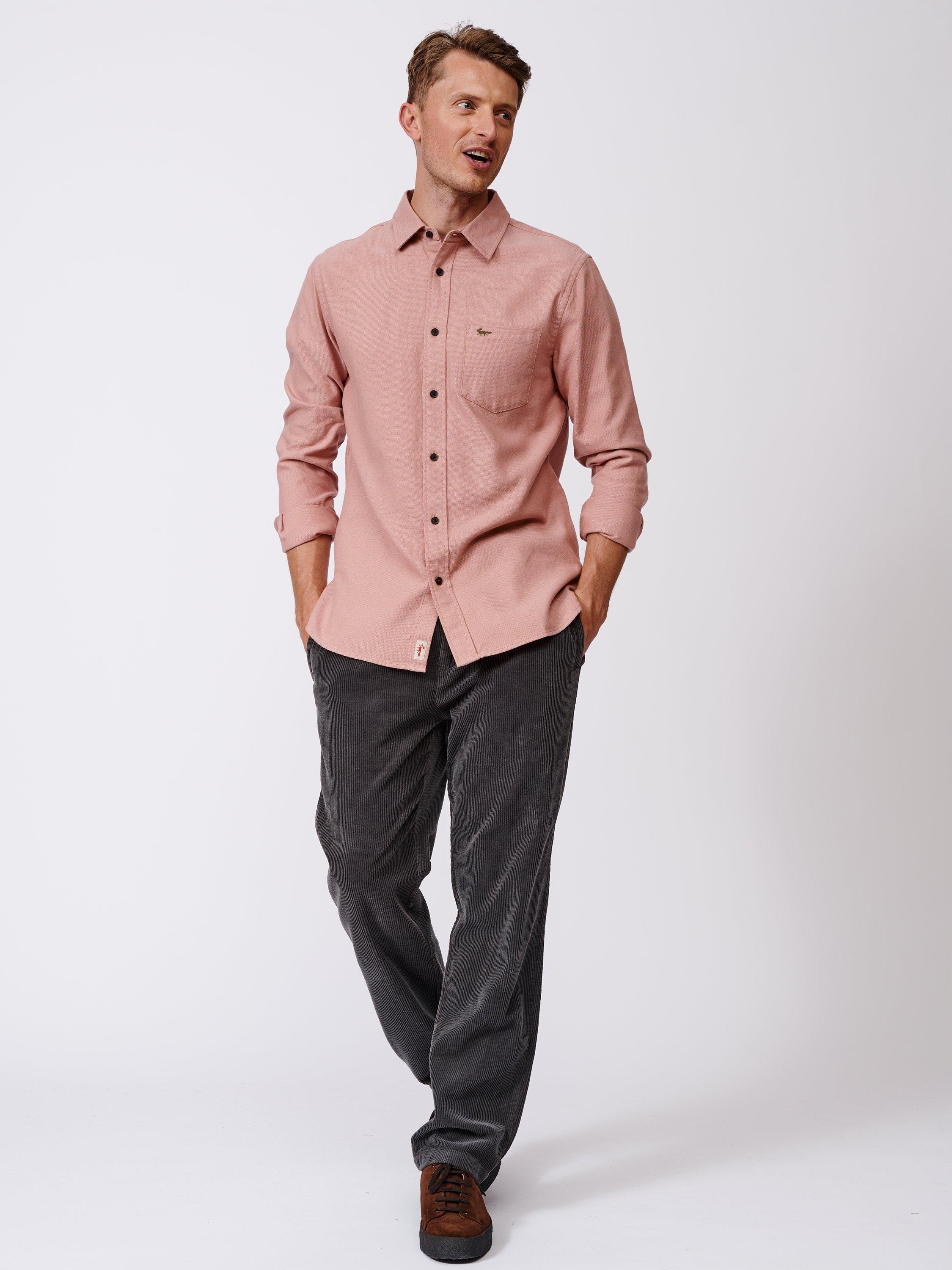 Product image 3 of 7, which shows Aubin Oxcombe Brushed Oxford Button Down Shirt, Rose, XXL