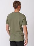 Aubin Logo Cotton T-shirt, Khaki