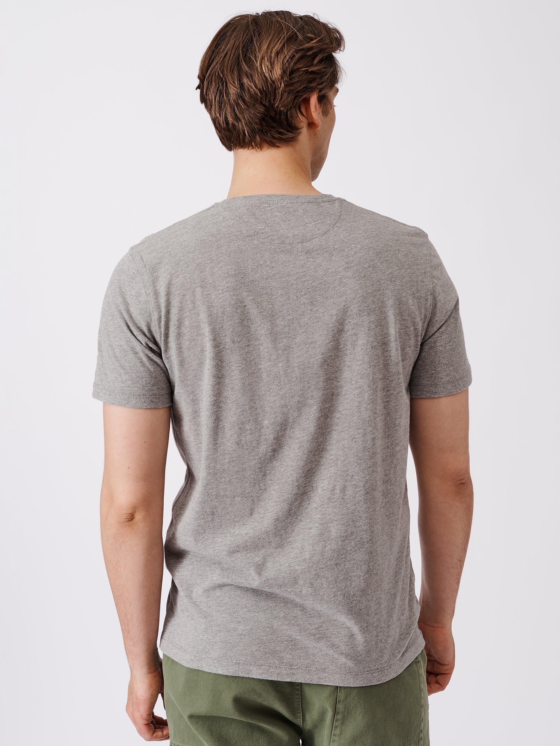 Product image 2 of 4, which shows Aubin Logo Cotton T-shirt, Grey Marl, L
