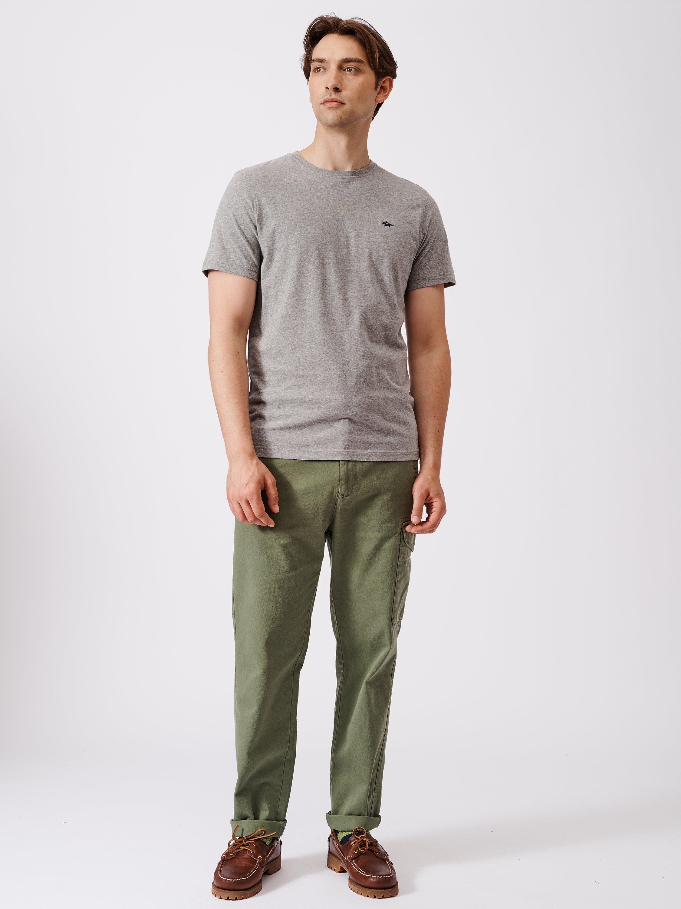 Product image 3 of 4, which shows Aubin Logo Cotton T-shirt, Grey Marl, L