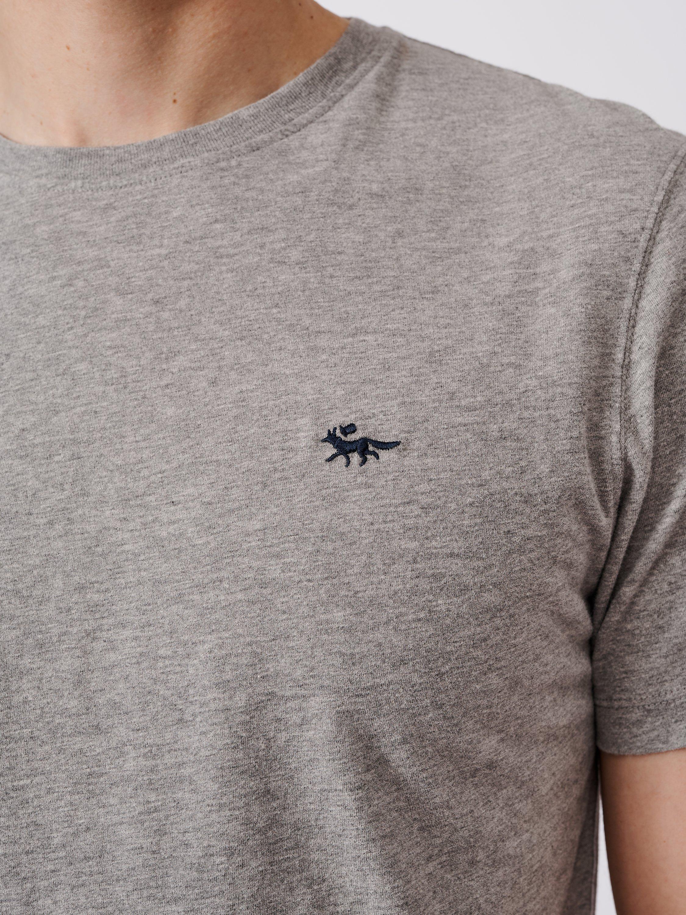 Product image 4 of 4, which shows Aubin Logo Cotton T-shirt, Grey Marl, L