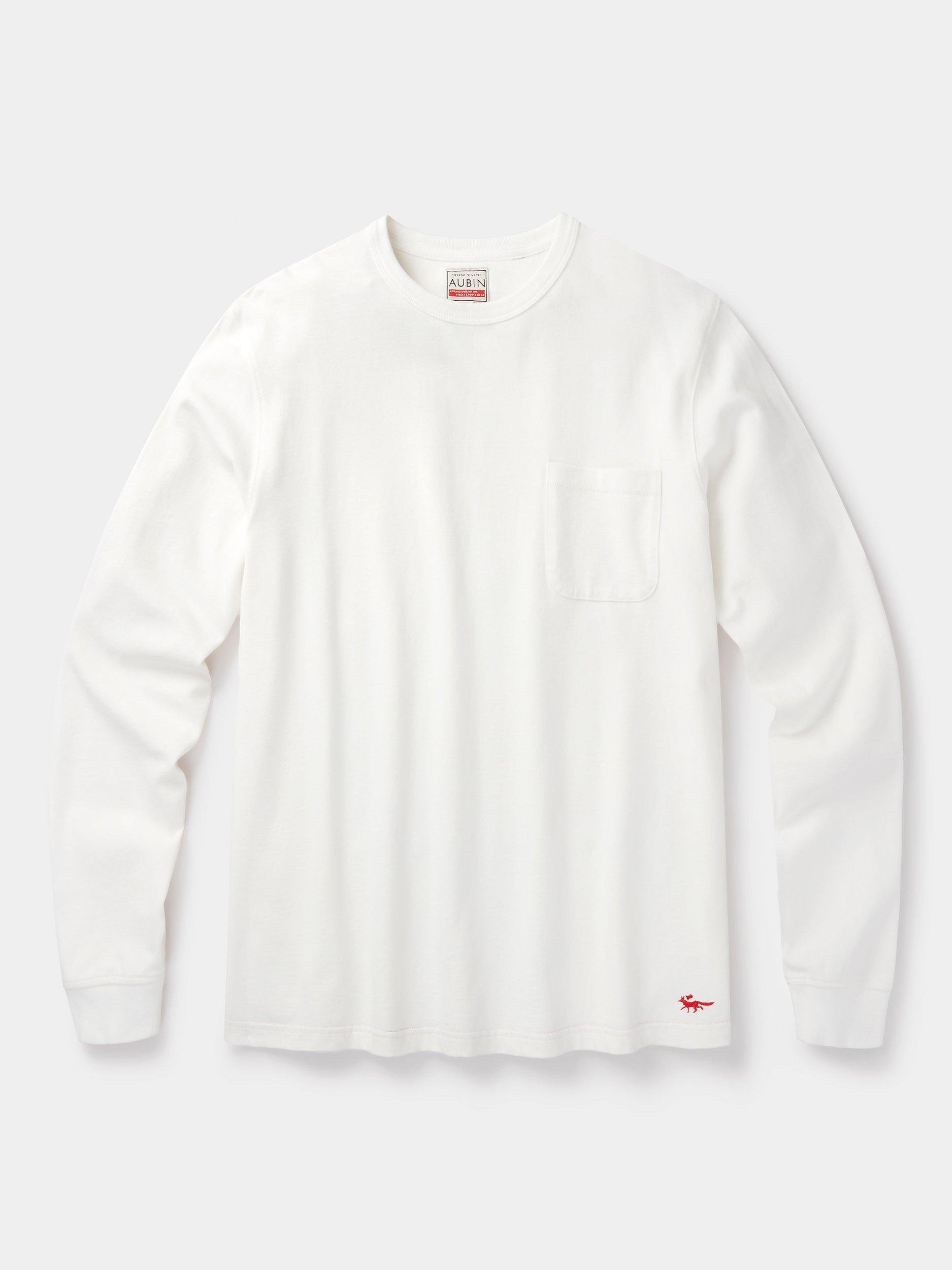 Product image 6 of 6, which shows Aubin George Long Sleeve T-Shirt, Chalk White, S