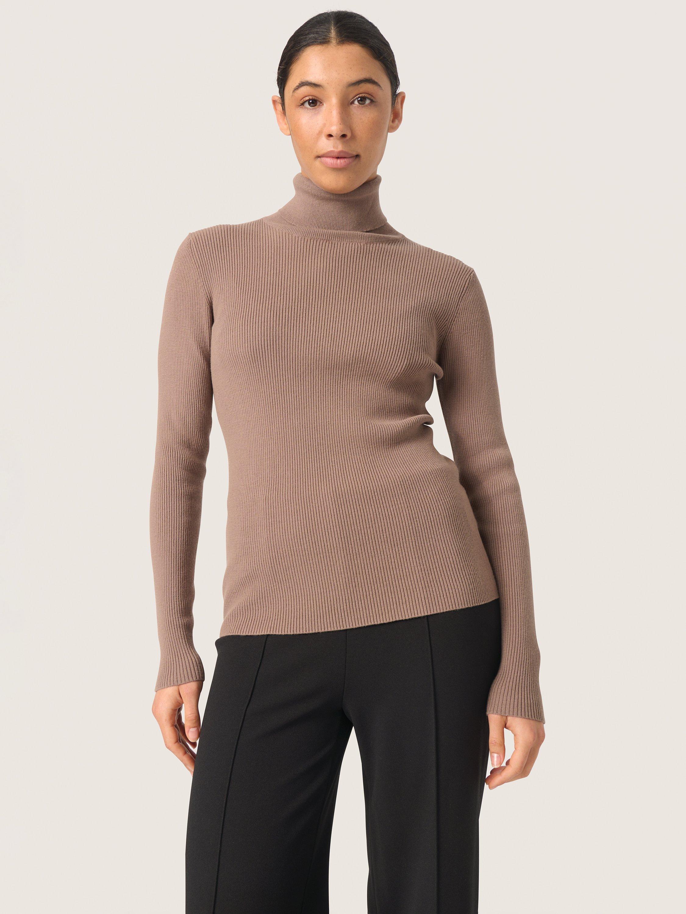Soaked In Luxury Sina Slim Fit Knit Top, Walnut
