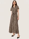 Soaked In Luxury Naya Abstract Print Shirt Dress, Brown/Black