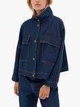 MY ESSENTIAL WARDROBE Tessa High Neck Denim Jacket, Dark Blue