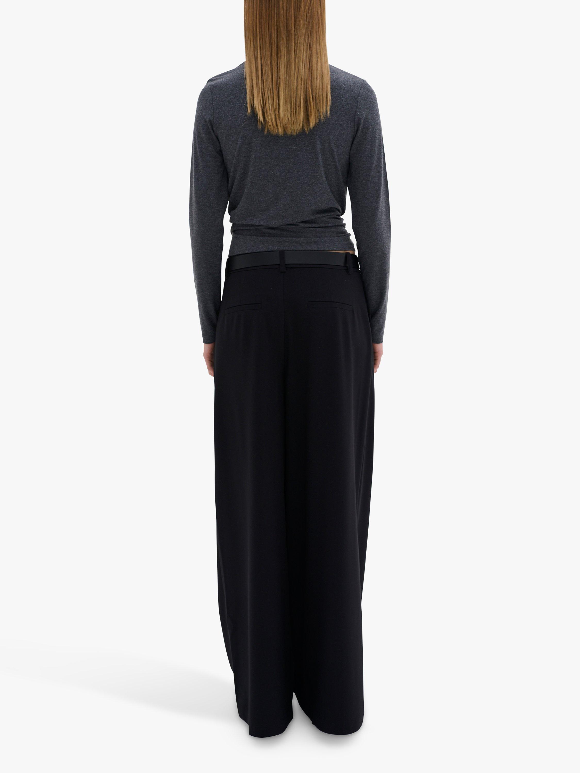 Product image 2 of 5, which shows MY ESSENTIAL WARDROBE Vigga Knot Detail Top, Dark Grey, XS