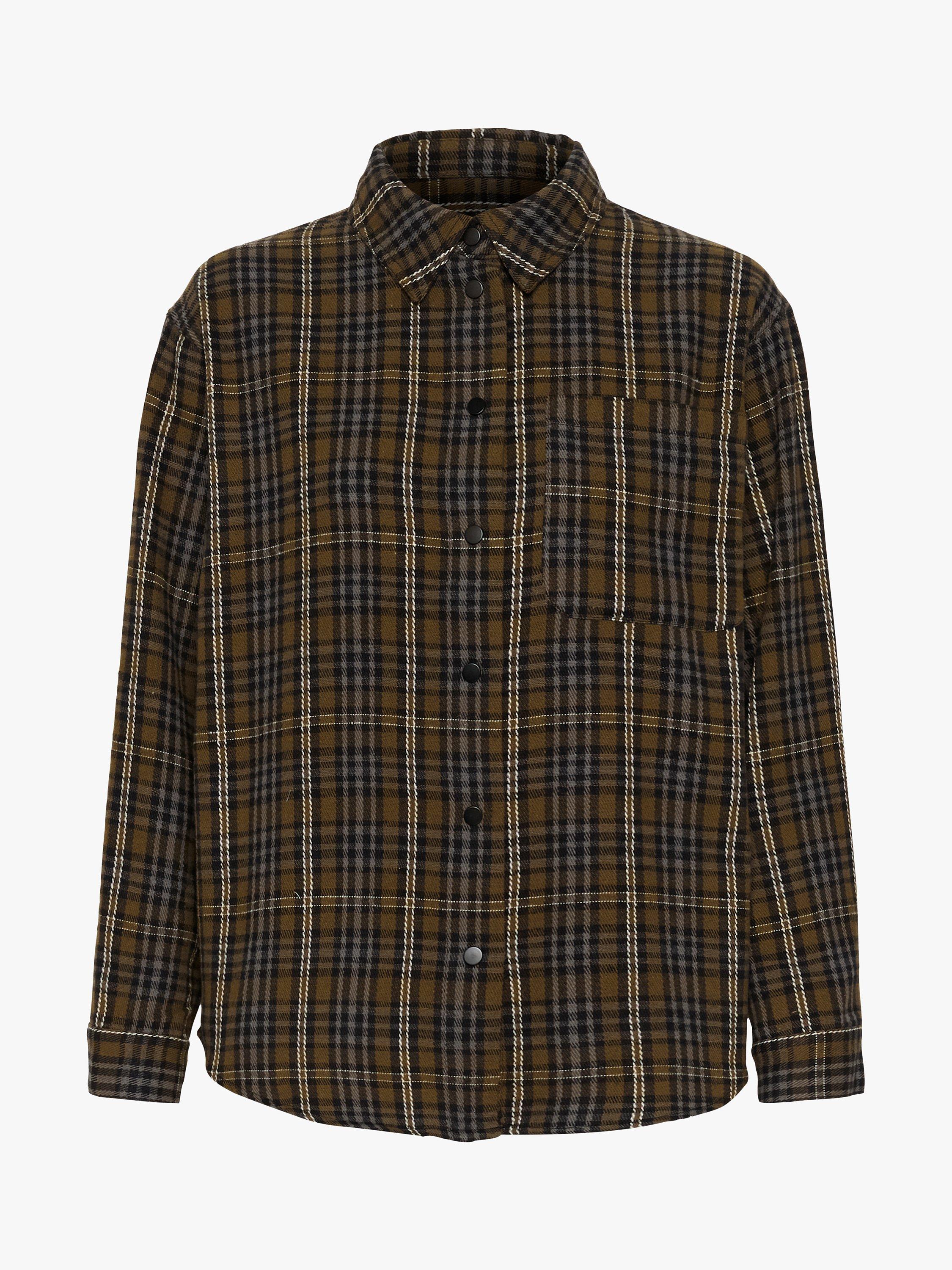 Product image 4 of 5, which shows MY ESSENTIAL WARDROBE Jean Check Shirt, Military Olive, 8