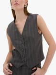 MY ESSENTIAL WARDROBE Tito Stripe Waistcoat, Grey/Multi