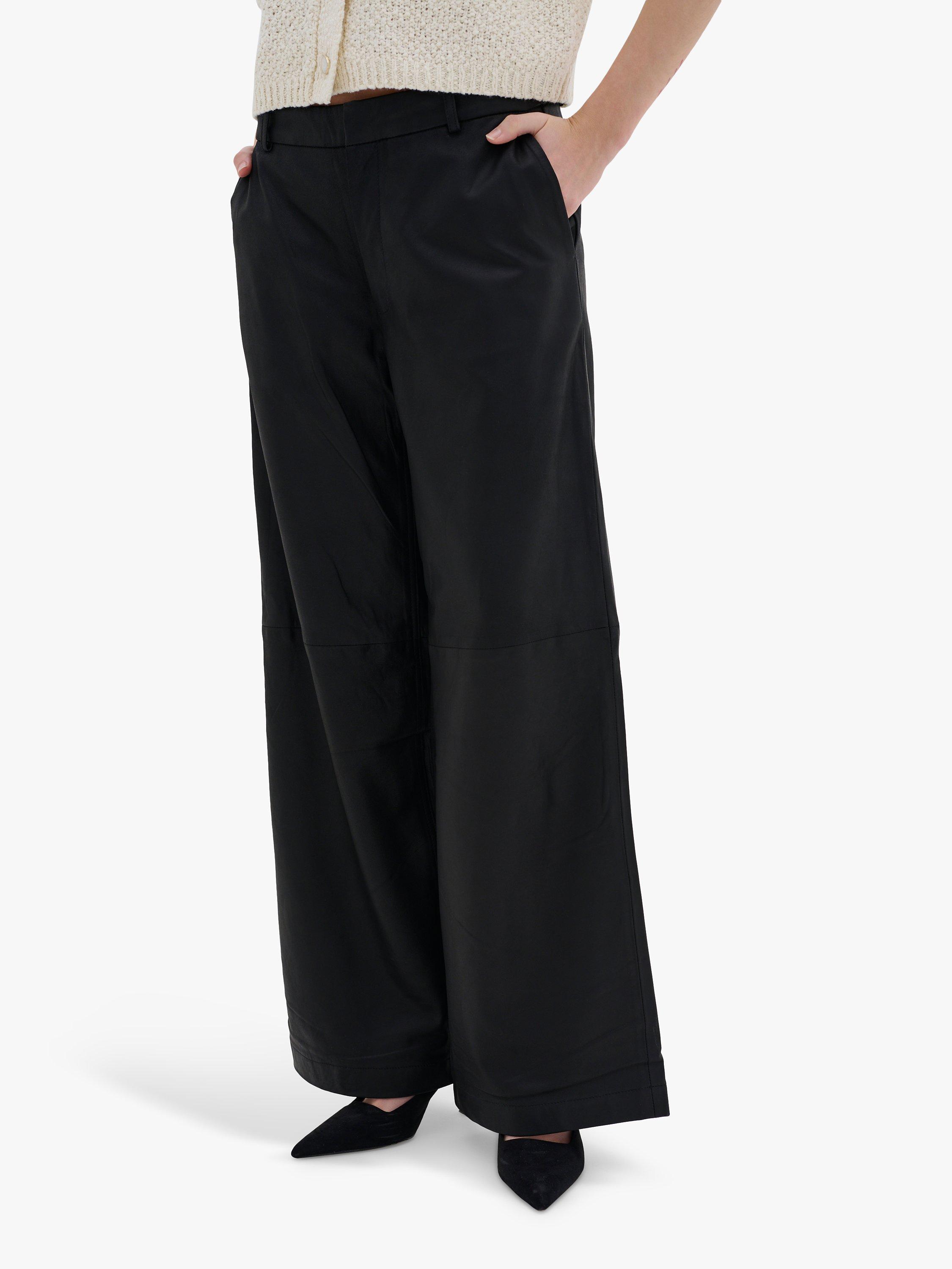 Product image 1 of 5, which shows MY ESSENTIAL WARDROBE Gitta Leather Trousers, Black, 8
