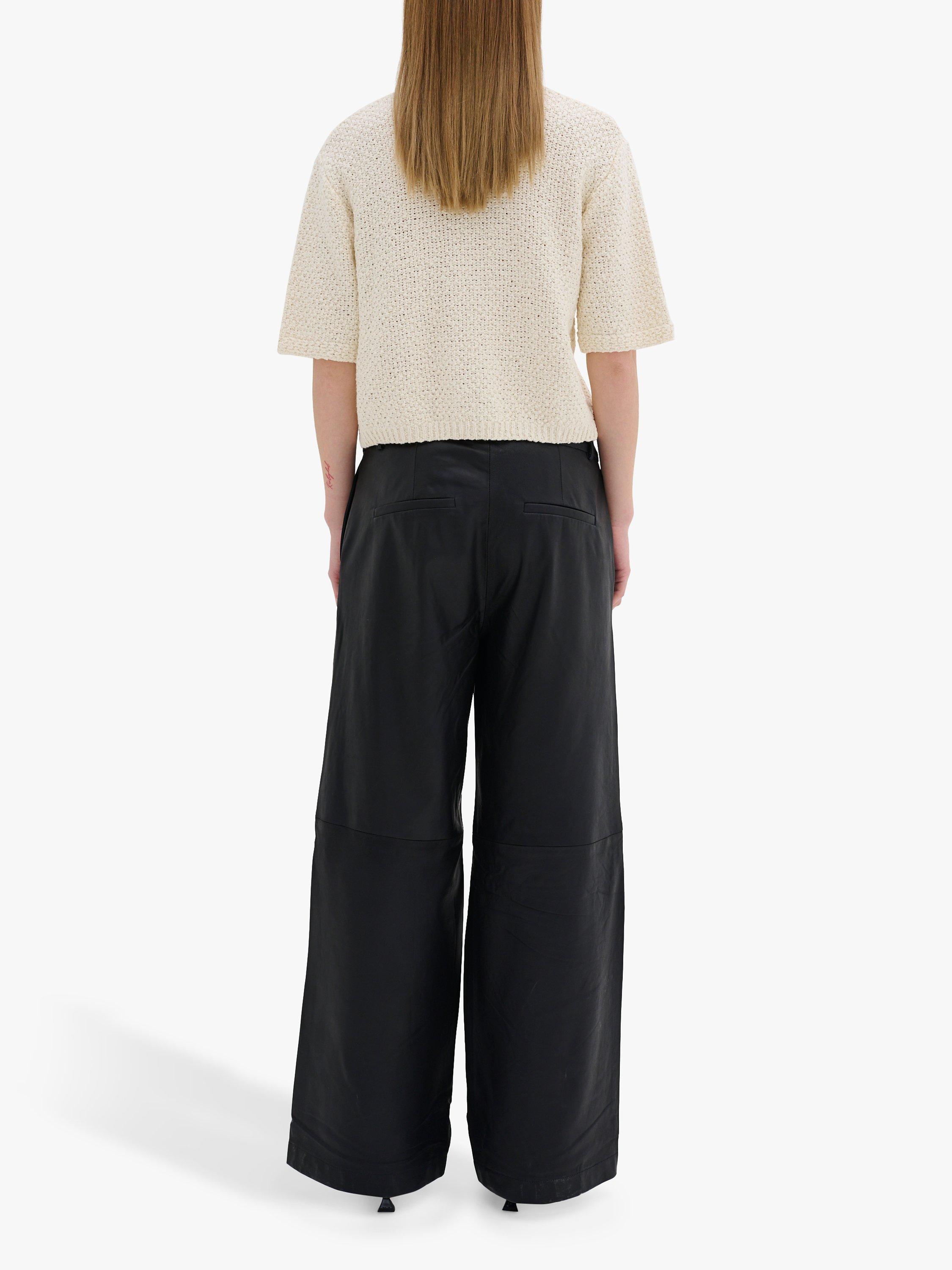 Product image 2 of 5, which shows MY ESSENTIAL WARDROBE Gitta Leather Trousers, Black, 8