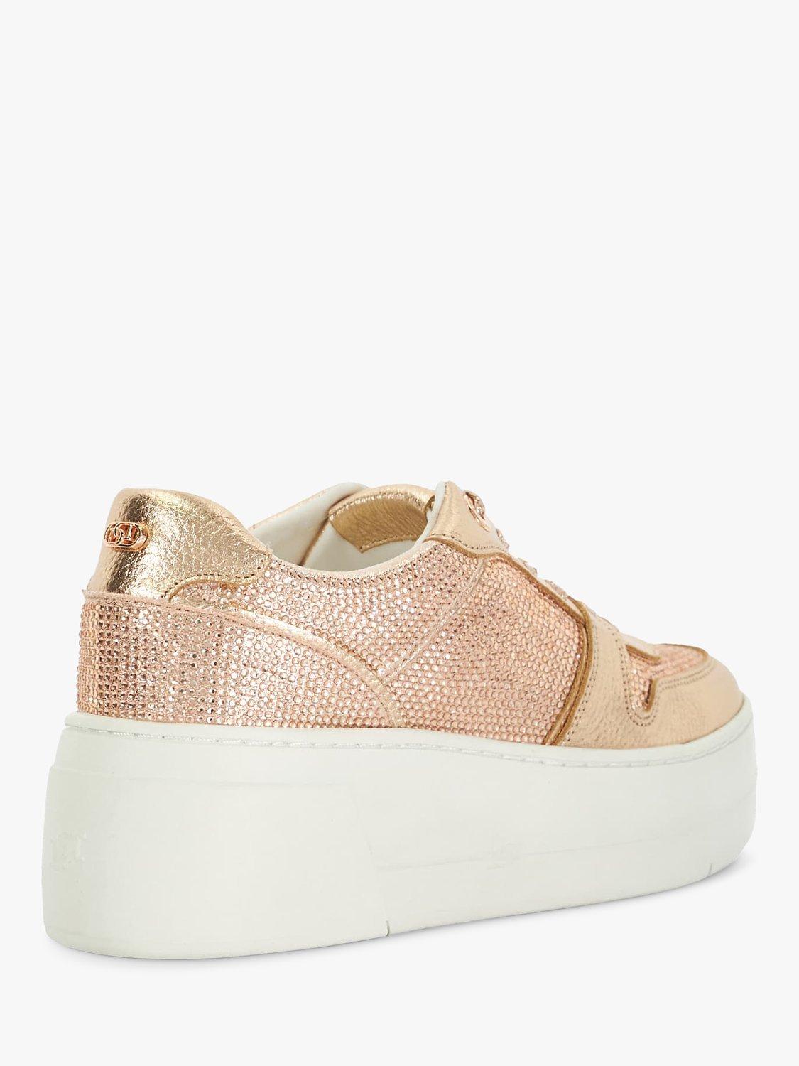 Product image 5 of 6, which shows Dune Evangelyn Embellished Flatform Trainers, Rose Gold, EU36