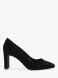 Dune Arriving Suede Block Heel Court Shoes