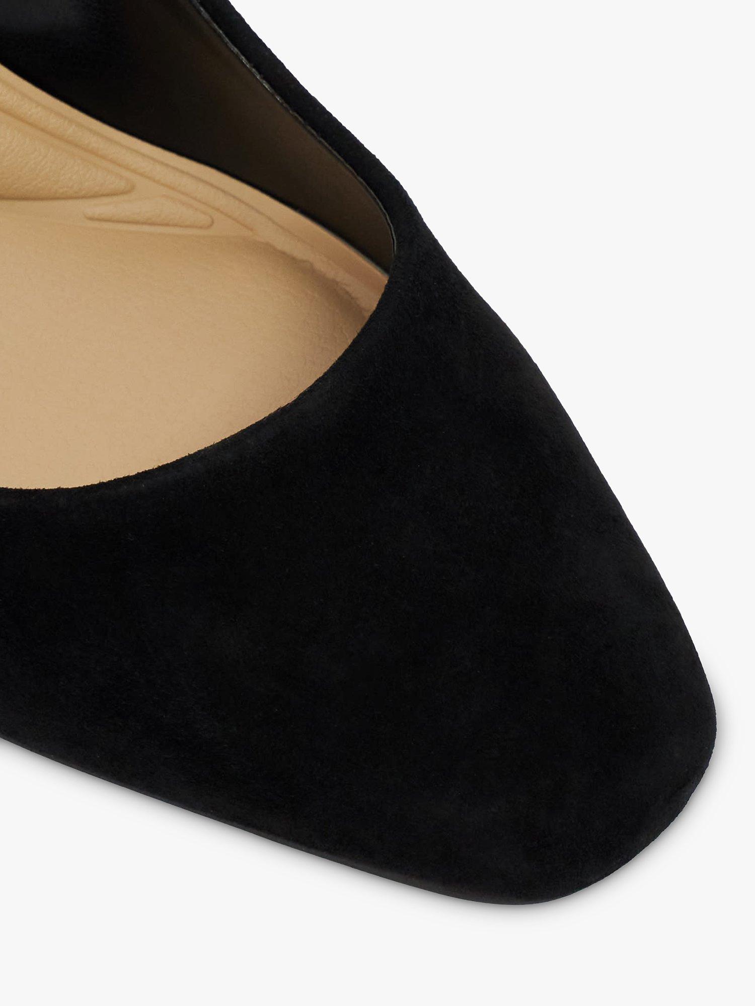 Product image 5 of 6, which shows Dune London Arriving Suede Block Heel Court Shoes, Black, EU36