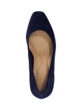 Dune Arriving Suede Block Heel Court Shoes, Navy