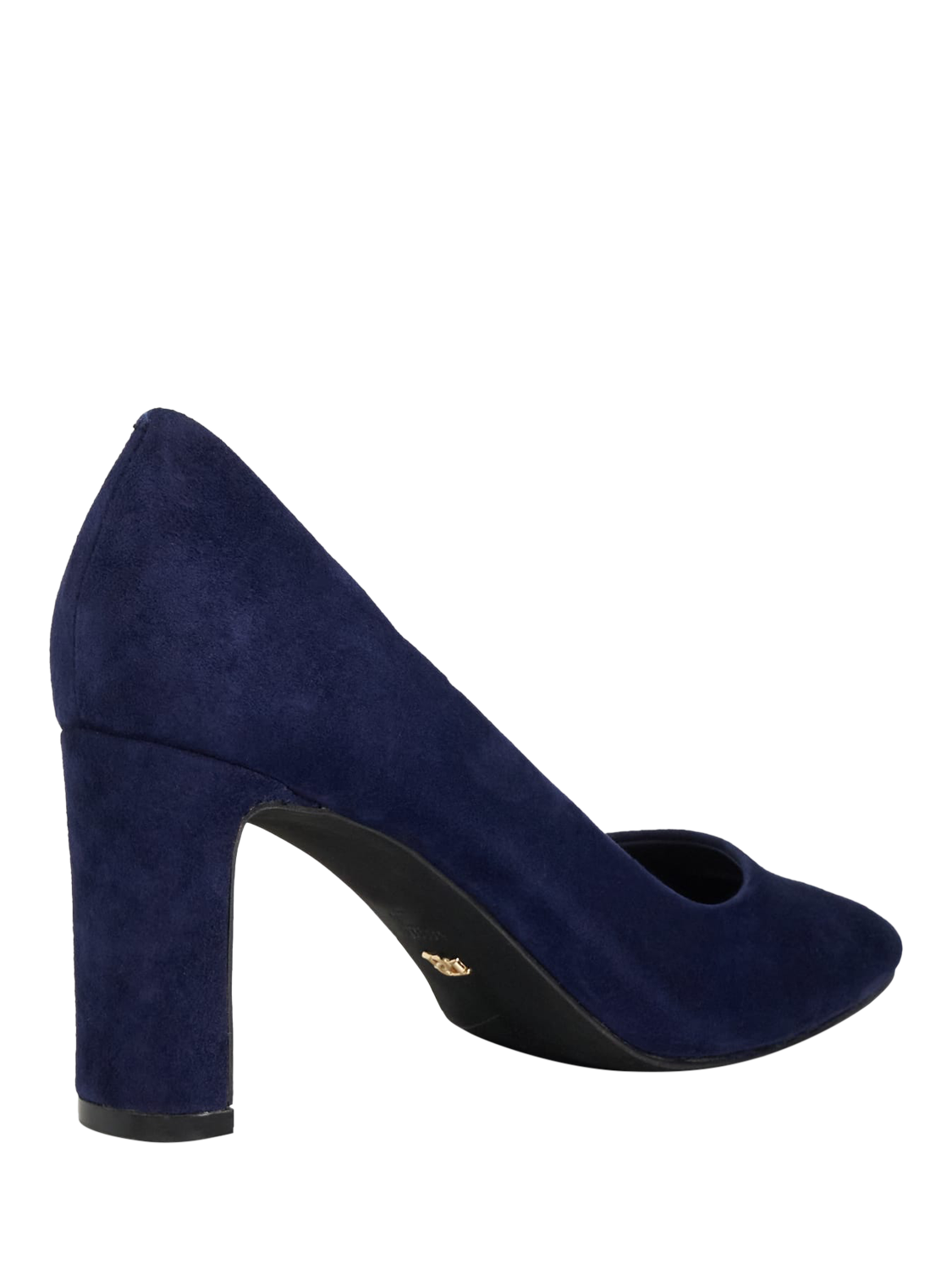 Dune Arriving Suede Block Heel Court Shoes Navy