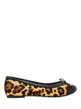 Dune Hallo Leather Leopard Print Ballerina Pumps, Multi