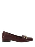 Dune Graice Leather Loafers, Dark Red