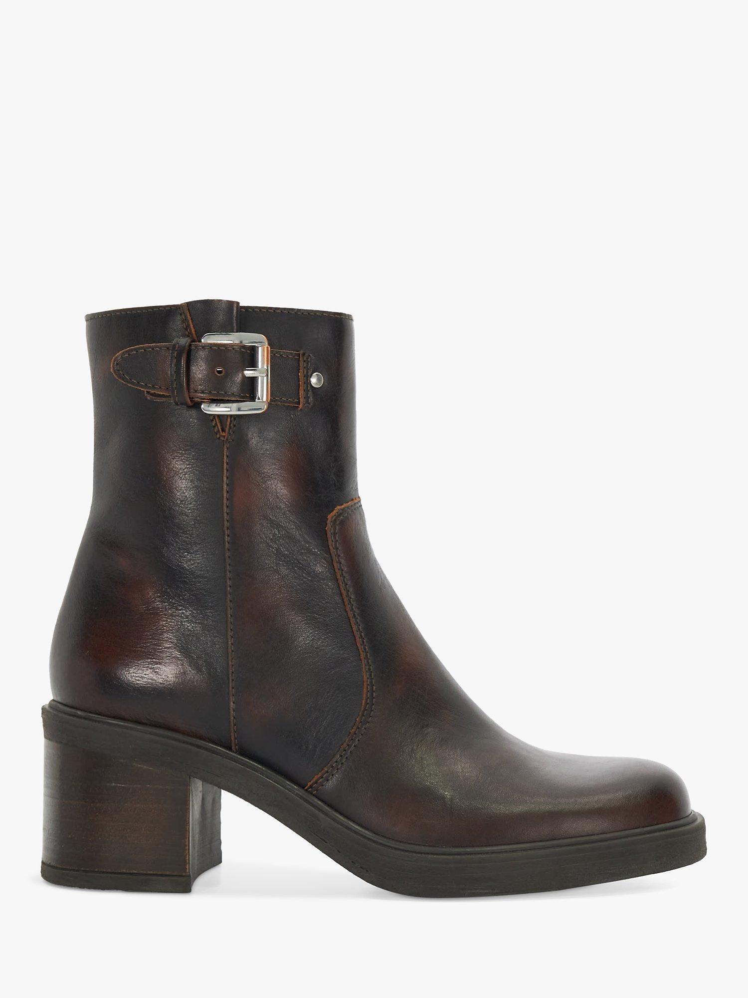 Dune Parlowe Leather Ankle Boots Brown