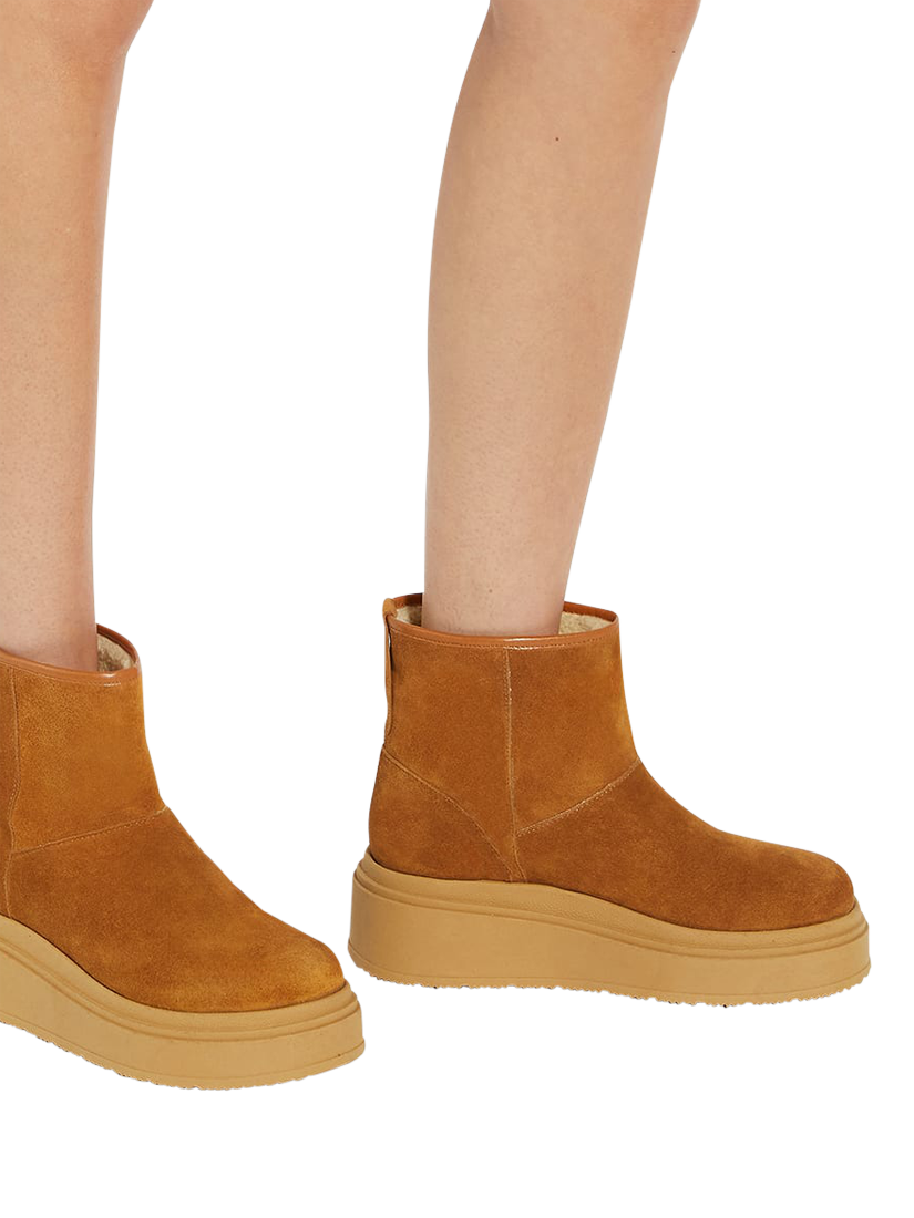 Product image 6 of 6, which shows Dune London Podsey Suede Boots, Tan, EU36