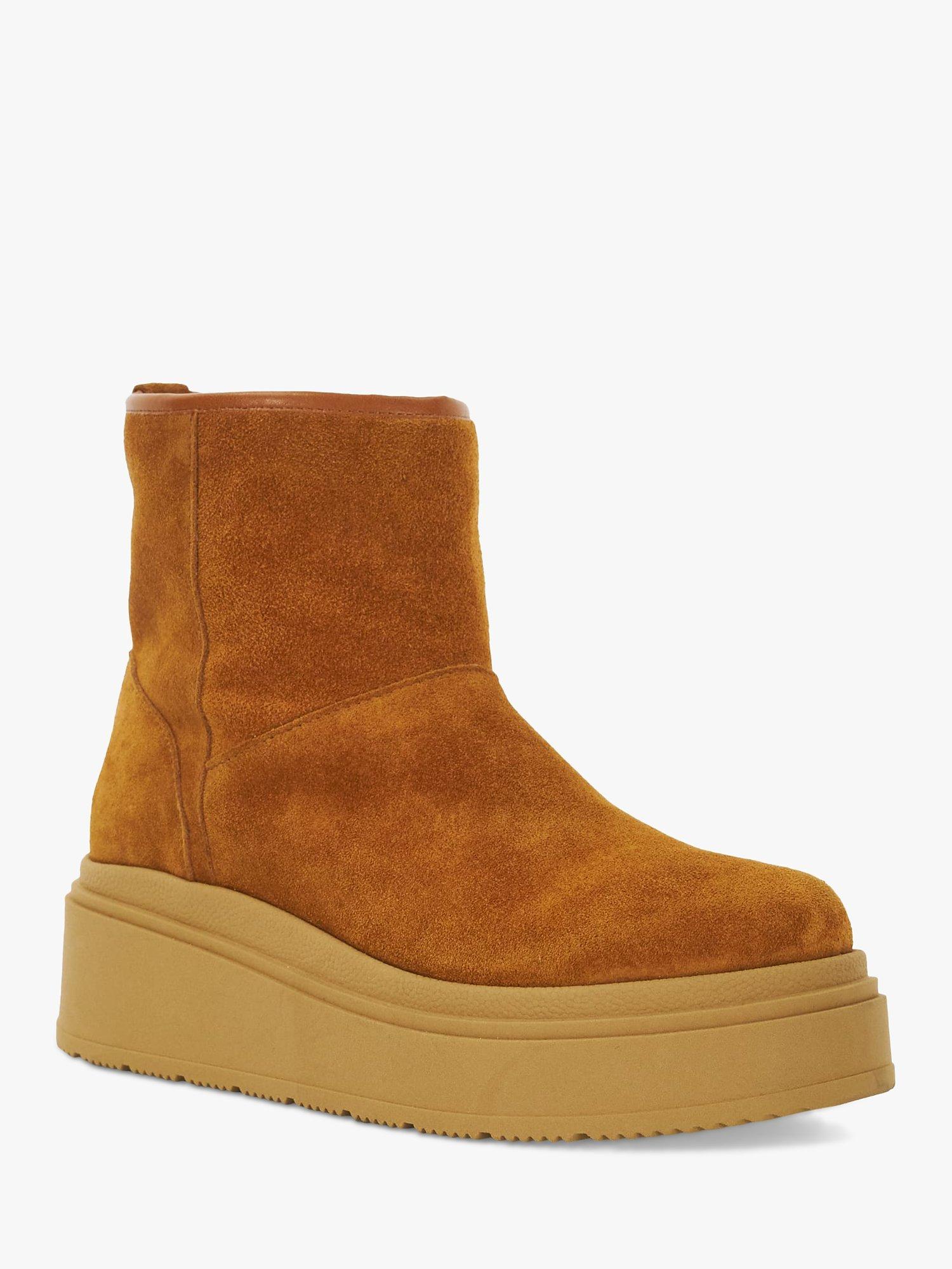 Product image 3 of 6, which shows Dune London Podsey Suede Boots, Tan, EU36