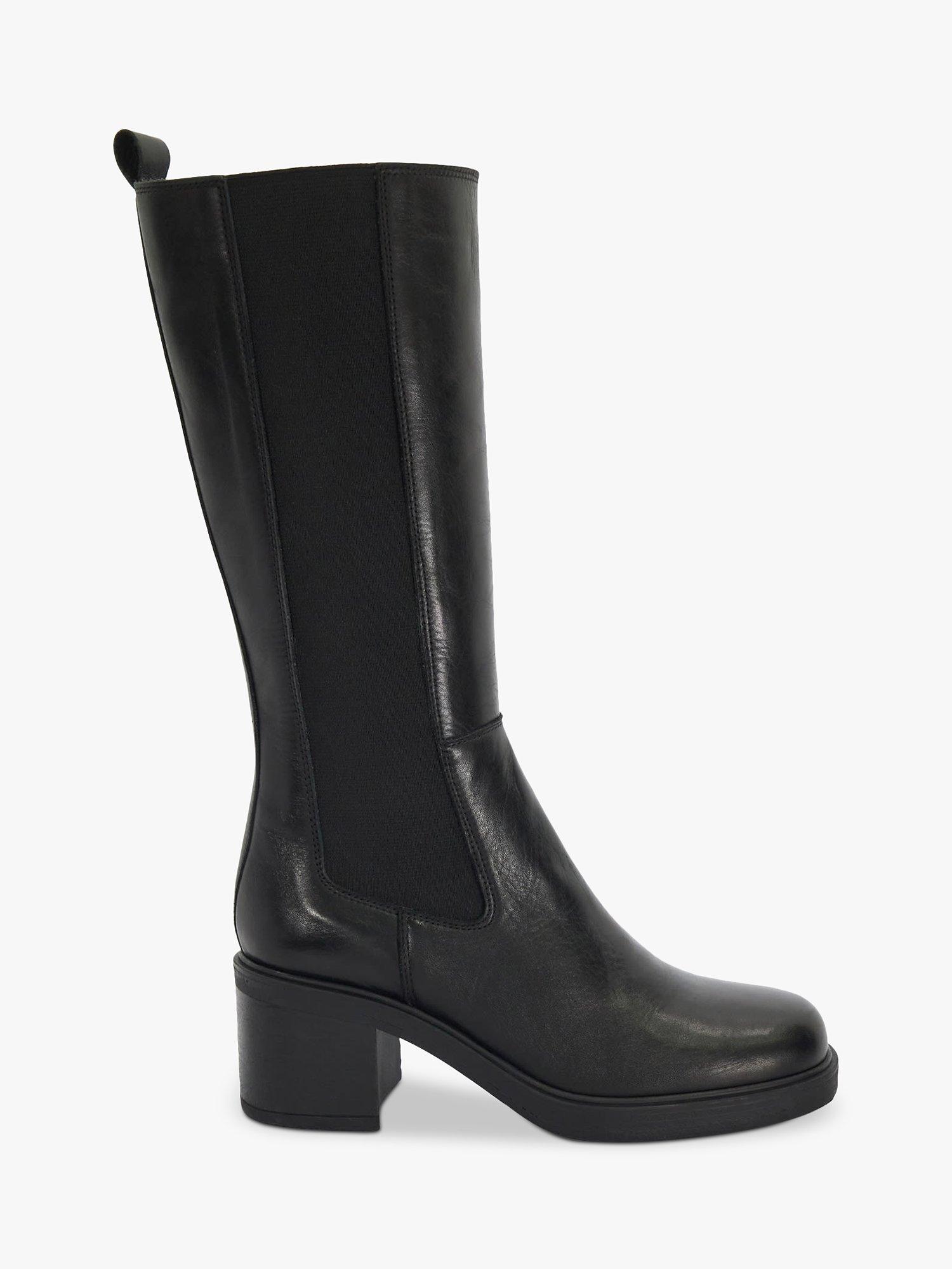 Dune Temley Leather Long Boots Black