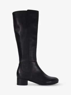 Dune London Tayla Leather Long Boots, Black, Black