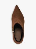 Dune London Obsessively Suede Heeled Boots, Dark Tan