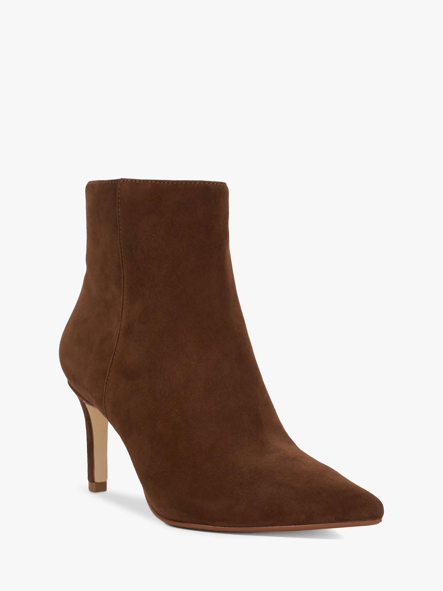 Brown suede heeled boots best sale