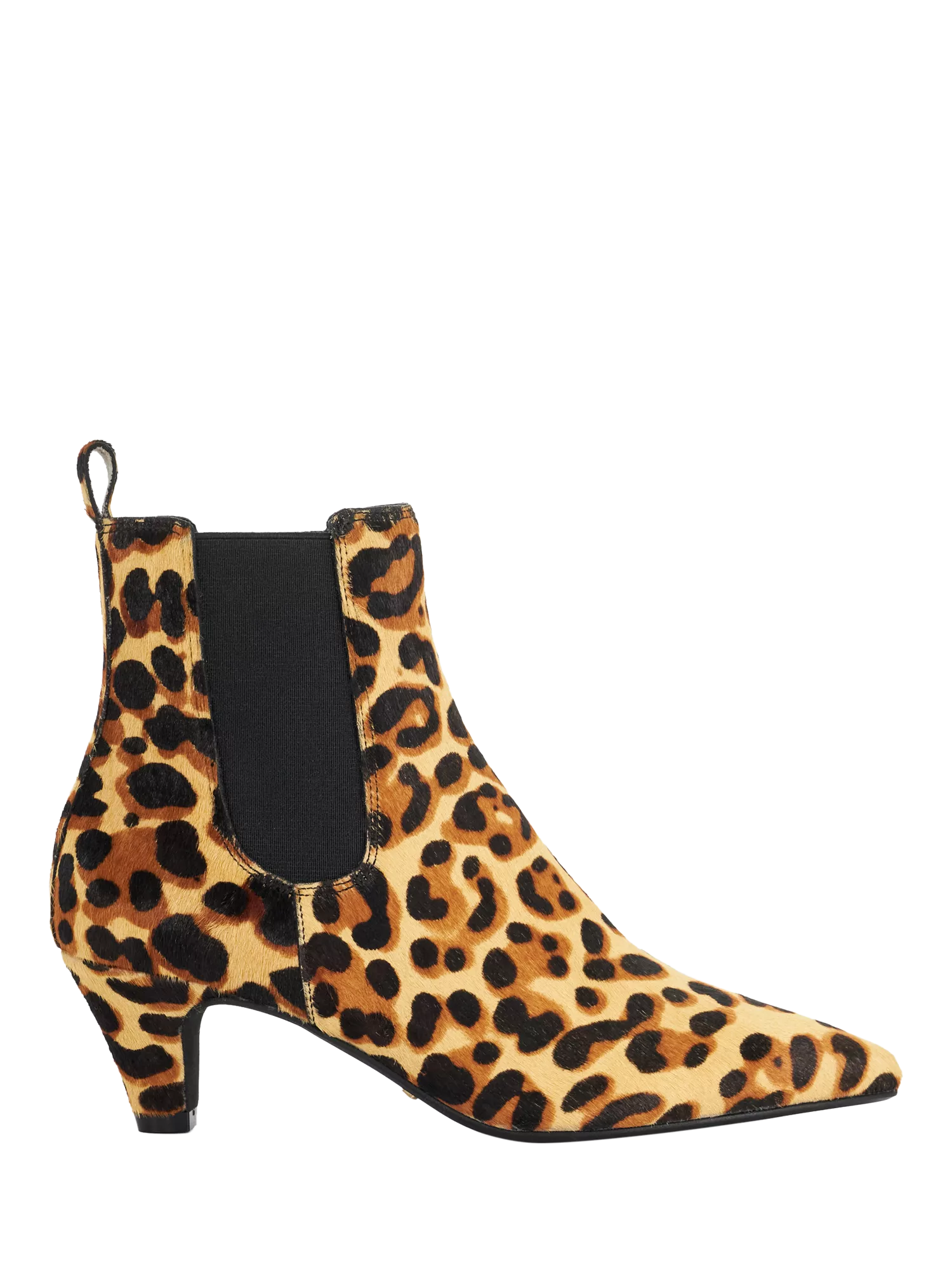 Dune Obvious Pony Leopard Pointed Ankle Boots Brown Multi