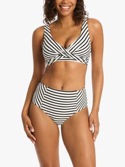 Sea Level Amalfi High Waist Bikini Bottoms, Black/White, Black/White