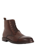 Dune London Matias Leather Lace Up Boots, Brown
