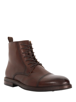 Dune London Matias Leather Lace Up Boots - view 2, Brown