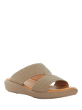 Dune Hamish Croc Effect Leather Sandals, Taupe