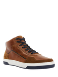 Dune London Sydnies Leather Hi-Top Trainers, Black-Leather