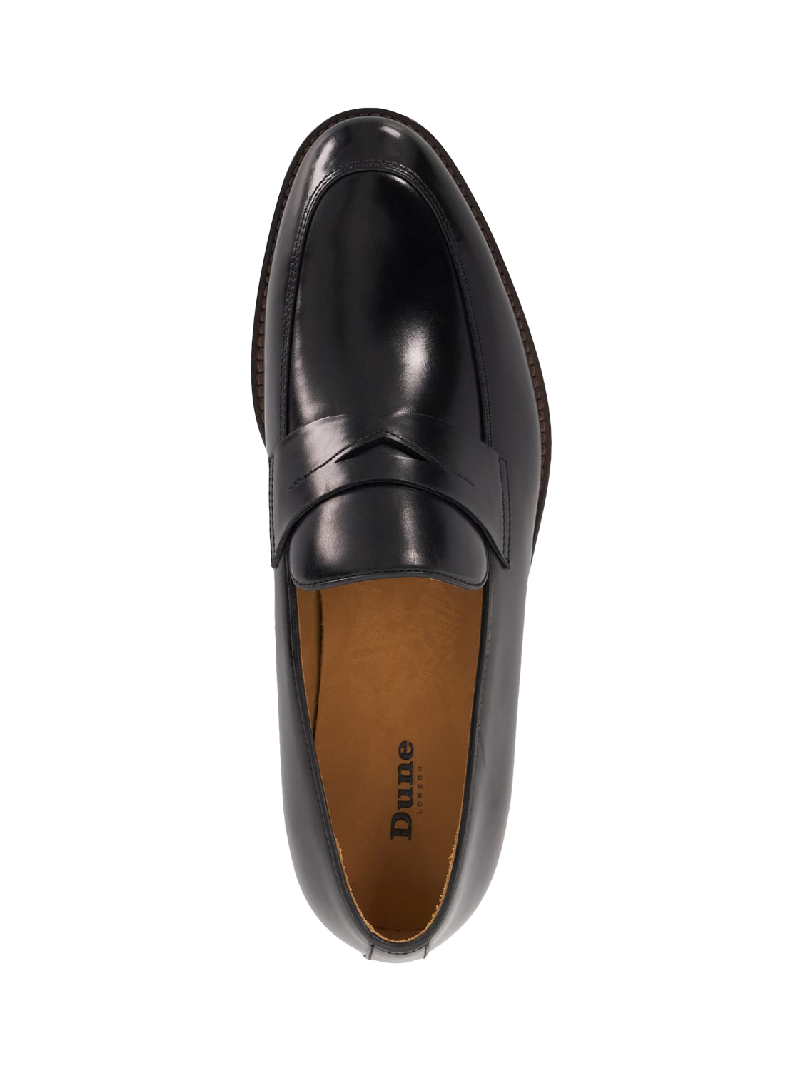 Product image 4 of 6, which shows Dune Surrey Leather Penny Loafers, Black, 6