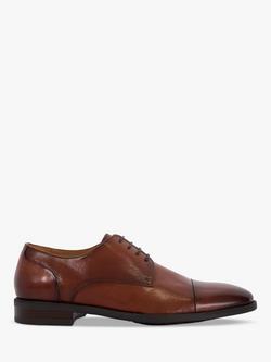 Dune London Suffix Leather Flex Sole Toecap Gibson Shoes, Dark Tan