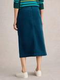 White Stuff Maren Organic Cotton Blend Corduroy Skirt, Dark Teal