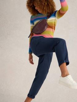 White Stuff Thea Cotton Blend Trousers, Dark Navy