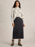 White Stuff Colleen Denim Midi Skirt, Black