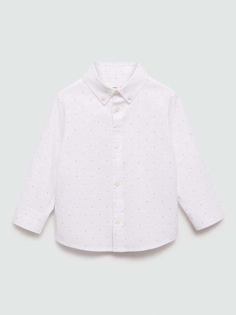 Mango Kids' Oxford Cotton Shirt, White