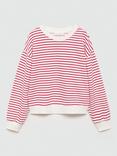 Mango Kids' Rouge Stripe Sweatshirt, Natural White